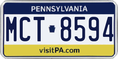 PA license plate MCT8594