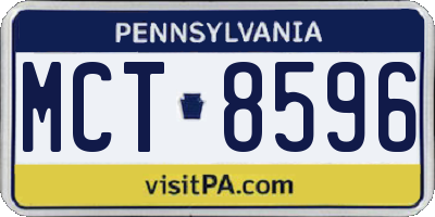 PA license plate MCT8596