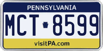PA license plate MCT8599
