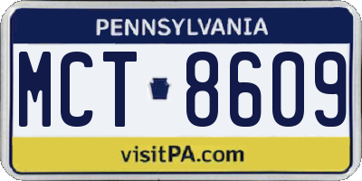 PA license plate MCT8609