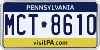 PA license plate MCT8610