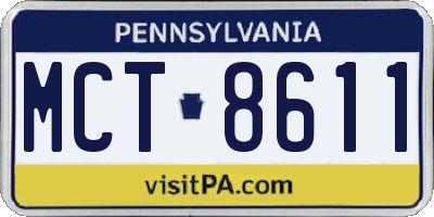 PA license plate MCT8611