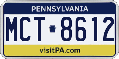 PA license plate MCT8612