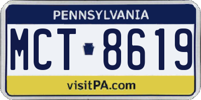 PA license plate MCT8619