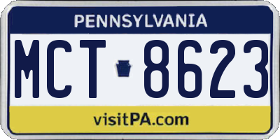 PA license plate MCT8623