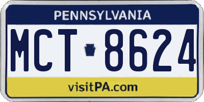PA license plate MCT8624
