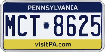 PA license plate MCT8625