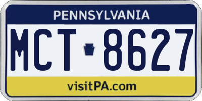 PA license plate MCT8627