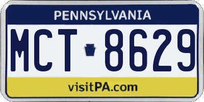PA license plate MCT8629