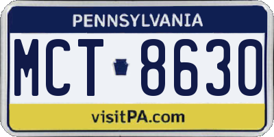 PA license plate MCT8630