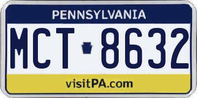 PA license plate MCT8632