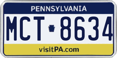 PA license plate MCT8634