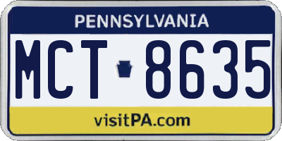 PA license plate MCT8635