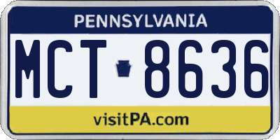 PA license plate MCT8636