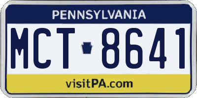 PA license plate MCT8641