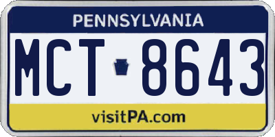 PA license plate MCT8643