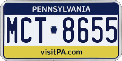PA license plate MCT8655