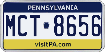 PA license plate MCT8656