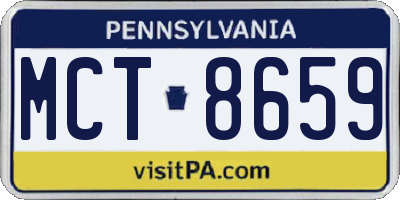 PA license plate MCT8659