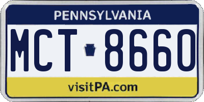 PA license plate MCT8660