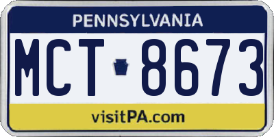 PA license plate MCT8673