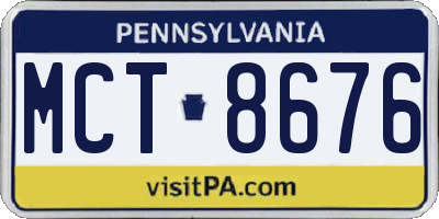 PA license plate MCT8676