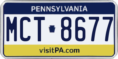 PA license plate MCT8677