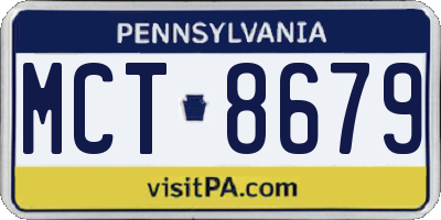 PA license plate MCT8679