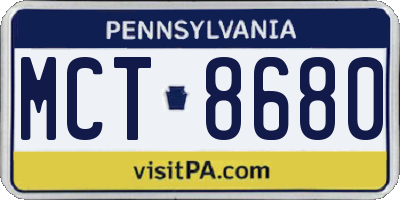 PA license plate MCT8680