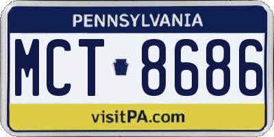 PA license plate MCT8686