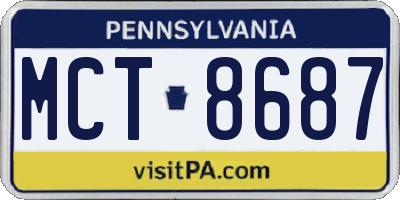 PA license plate MCT8687