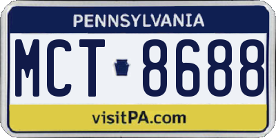 PA license plate MCT8688