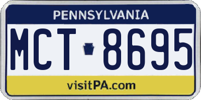 PA license plate MCT8695