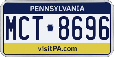 PA license plate MCT8696