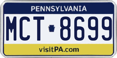 PA license plate MCT8699