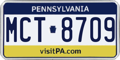 PA license plate MCT8709