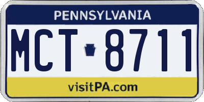 PA license plate MCT8711