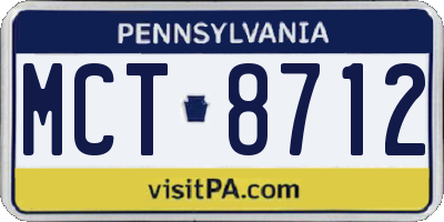PA license plate MCT8712