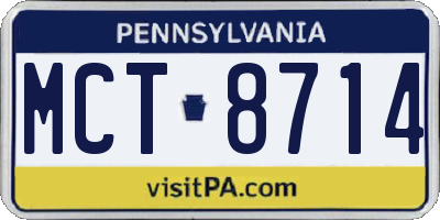 PA license plate MCT8714