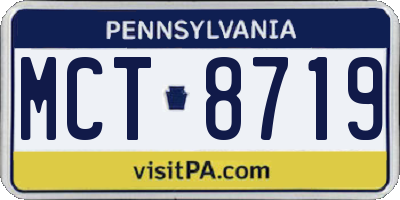 PA license plate MCT8719