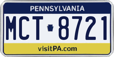 PA license plate MCT8721