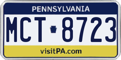 PA license plate MCT8723