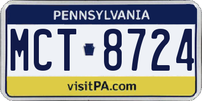 PA license plate MCT8724