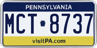 PA license plate MCT8737