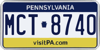 PA license plate MCT8740