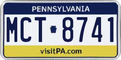 PA license plate MCT8741