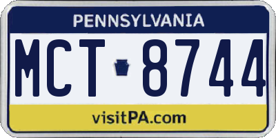 PA license plate MCT8744