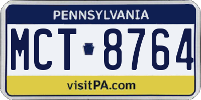 PA license plate MCT8764