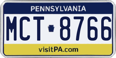 PA license plate MCT8766