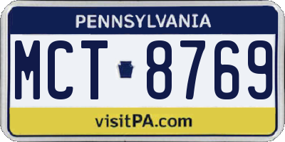 PA license plate MCT8769